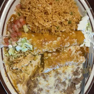 Chicken enchilada combo