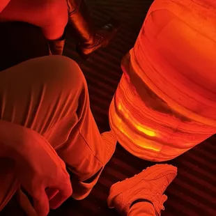 Ambient lighting from bar tables