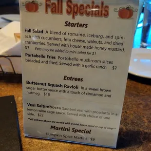Fall Specials