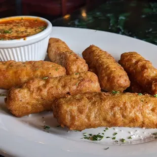 Cheese Sticks with delicious marinara dipping sauce!