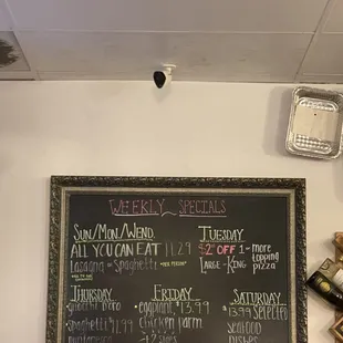 Menu of Specials as of 1/22/23