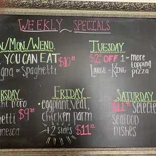 Weekly specials