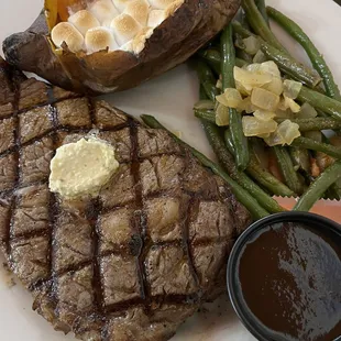 Rib - Eye Baked, Sweet Potato &amp; green beans