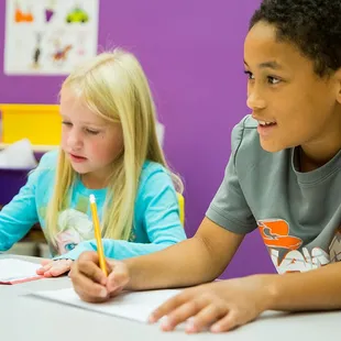 Children learning in the classroom.