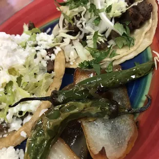 Sope and Taco de Carne Asada