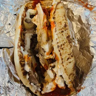 take out - chicken shawarma taco (they call chaco)