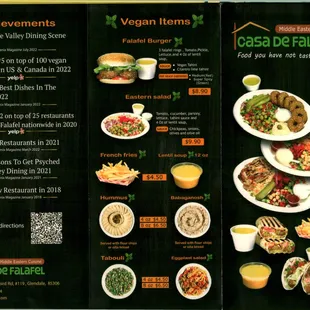 This is the front side of the menu. Note all the achievements.. The owner is even recognized by the NY Times.