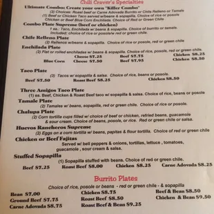 the menu