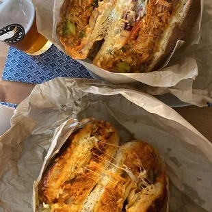 Top: Torta de Lomo de Puerco Bottom: Pambazo (Chicken and potato)