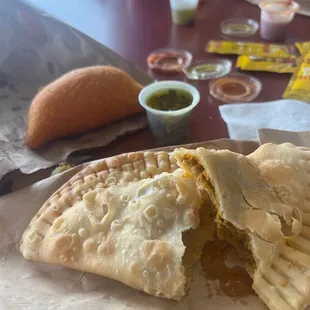 Homemade empanadas!! Not frozen and they have a Colombian empanadas as well.