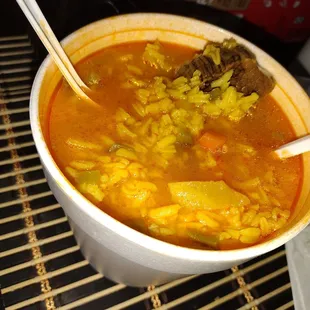 This is the beef soup. Want expecting it full of rice and tomato base but it was tasty.