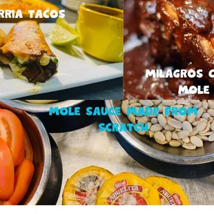 a variety of food items