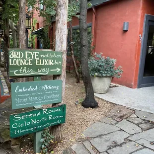 the entrance to the restaurant