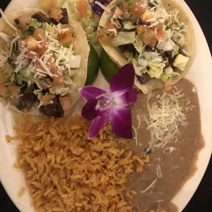 Carne asada taco plate