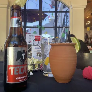 House margaritas and beer on Cinco De Mayo