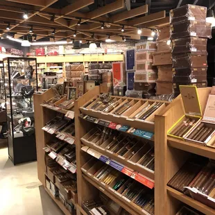 Humidor with so many fine cigars.