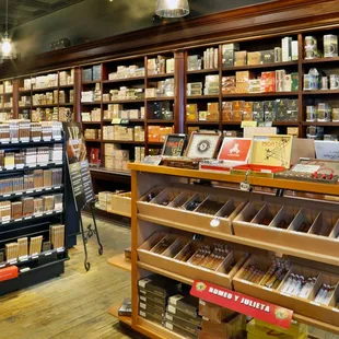 shelves of cigars and cigars
