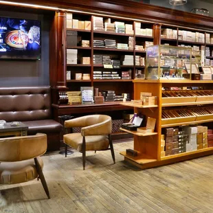 the interior of a cigar shop