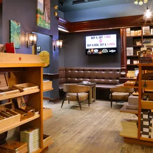 the inside of a cigar shop
