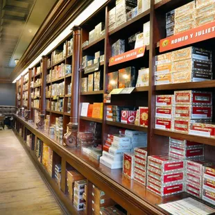 the shelves of a store