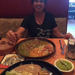 Holy guacamole that's a big plate of food! Yummy!
