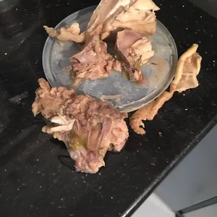 Chicken bones that were still in my soup