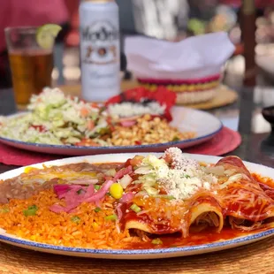 two plates of mexican food