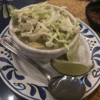 Traditional Chicken Pozole Verde Soup