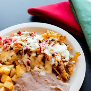 a plate of mexican food