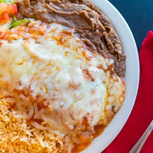 a plate of mexican food