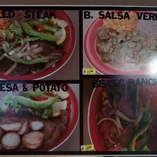 a variety of dishes