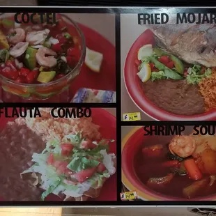 four different dishes