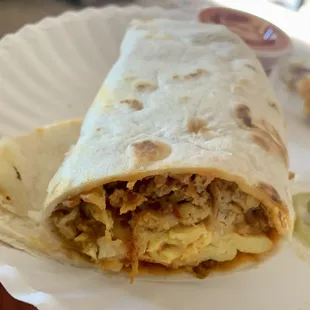 Chorizo, egg and cheese burrito {chefs kiss}