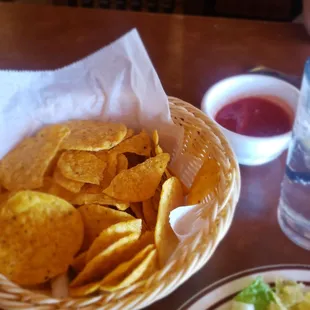 Warm chips and salsa