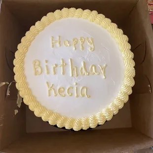a birthday cake in a box