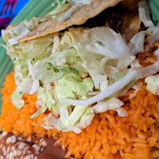 Crisp taco and plenty of cheese and lettuce