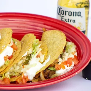 a plate of tacos