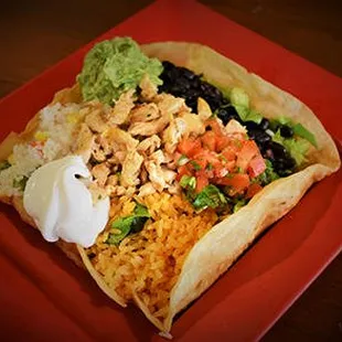 a plate of mexican food