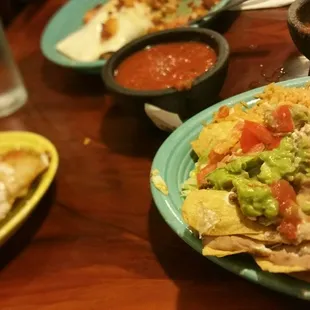 A small section of the plate of nachos on the right, they were huge.