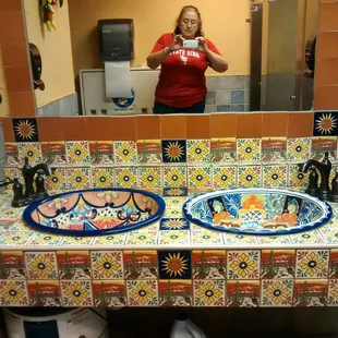 Most beautiful Mexican talavera tiled sinks in all of Springfield!