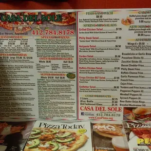 menu, pizza