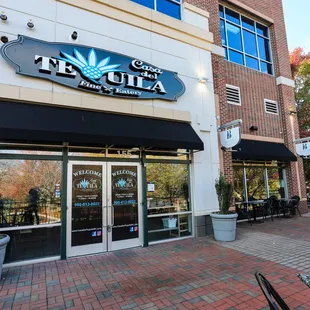 the entrance to the restaurant