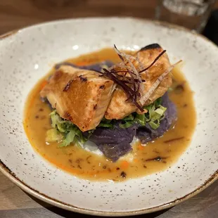 Mezcal glazed king salmon