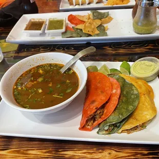 Wet birria tacos