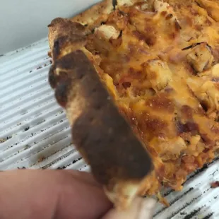 Burnt crust BBQ Clucker Pizza