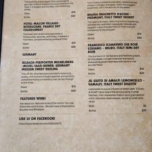 menu