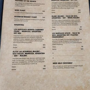 menu