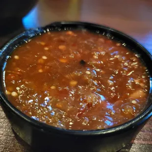 That amazing roasted tomatillo salsa they serve with the Super Shrimp Taco.