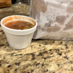 Chips and very little salsa