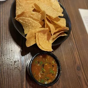 Starting with compliantary chips &amp; salsa